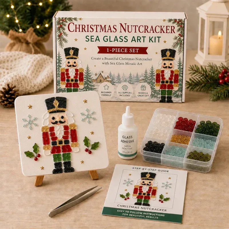 🔥 LAST DAY 49% OFF – 🎄DIY Winter Sea Glass Art Craft Kit | All-Inclusive Mosaic Set with Sea Glass, Adhesive, Sturdy Base & Festive Holiday Designs ✨