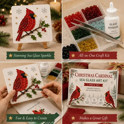 🔥 LAST DAY 49% OFF – 🎄DIY Winter Sea Glass Art Craft Kit | All-Inclusive Mosaic Set with Sea Glass, Adhesive, Sturdy Base & Festive Holiday Designs ✨