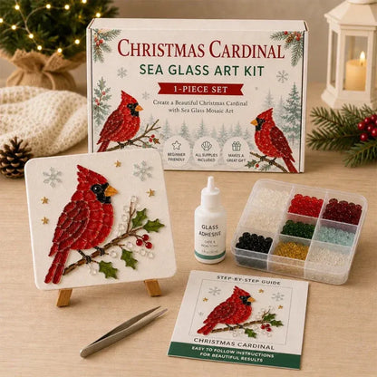 🔥 LAST DAY 49% OFF – 🎄DIY Winter Sea Glass Art Craft Kit | All-Inclusive Mosaic Set with Sea Glass, Adhesive, Sturdy Base & Festive Holiday Designs ✨